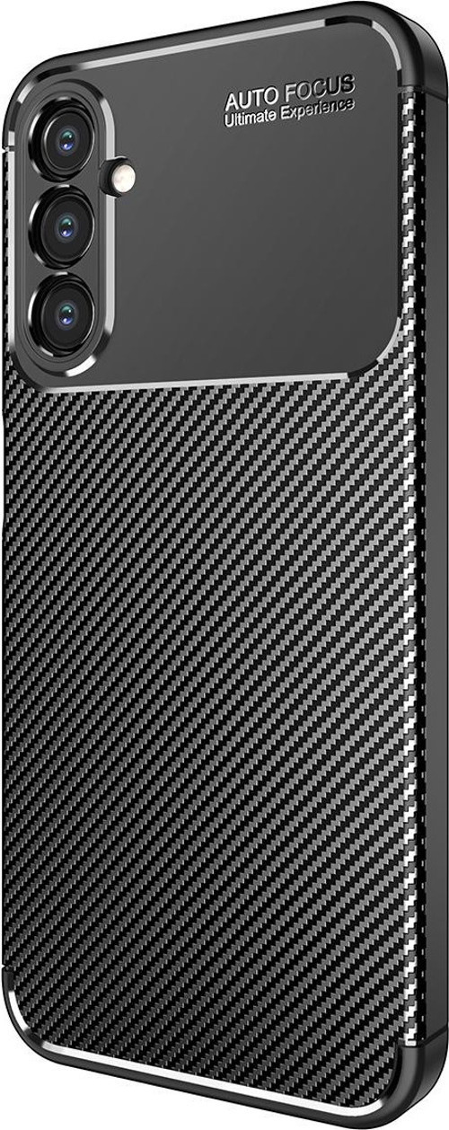 Samsung Galaxy A54 ile Uyumlu Kapak Kamera Korumalı Karbon Tasarımlı Silikon Kılıf - Siyah