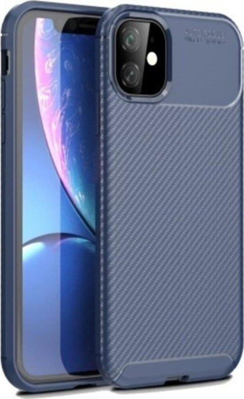 Apple İphone 12 Karbon Tasarımlı Kapak - Lacivert