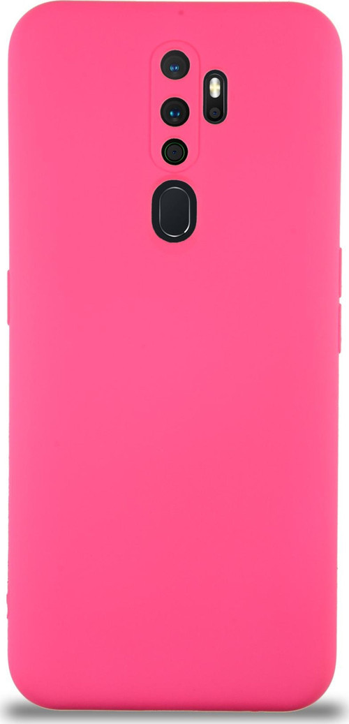 Oppo A9 2020 Kapak İçi Kadife Kamera Korumalı Lansman Silikon Kılıf - Neon Pembe