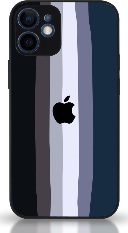 Apple iPhone 12 Uyumlu Kamera Korumalı Cam Kapak - Siyah Mavi
