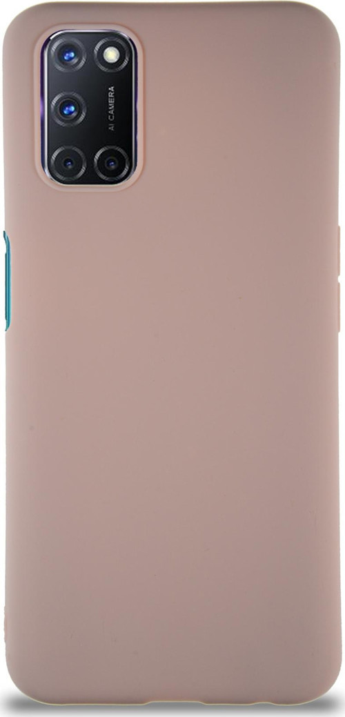 Oppo A92 Kılıf Soft Premier Renkli Silikon Kapak - Pudra