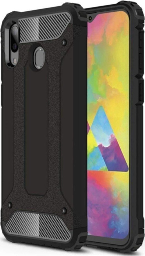 Samsung Galaxy M10S Kapak Çift Katmanlı Zırh Tank Kılıf - Siyah