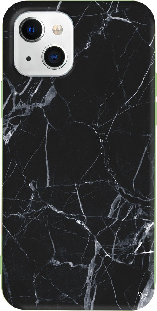 iPhone 15 Plus Uyumlu Açık Yeşil Renkli Silikon Siyah Catlak Telefon Kılıfı