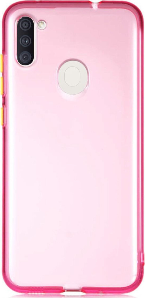Samsung Galaxy M11 Kılıf Renkli Şeffaf Kapak - Pembe