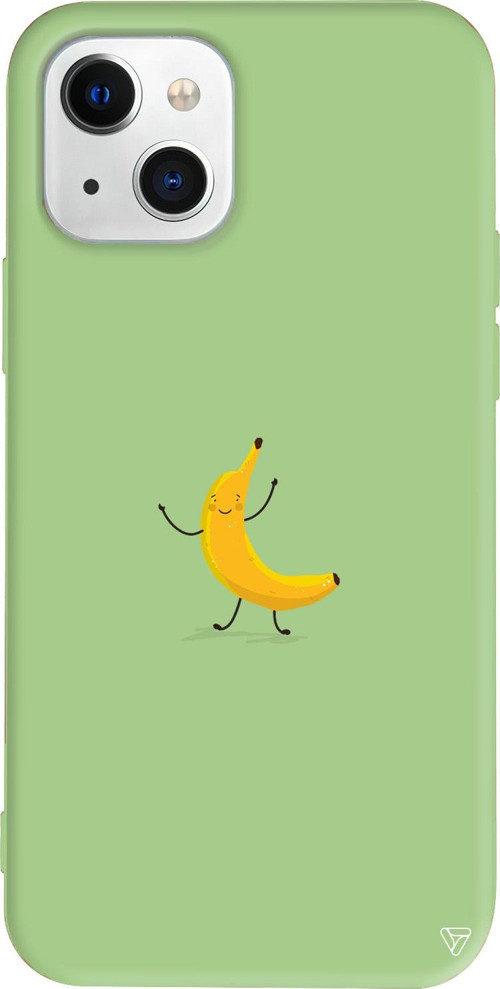 iPhone 15 Plus Uyumlu Açık Yeşil Renkli Silikon Cute Banana Telefon Kılıfı