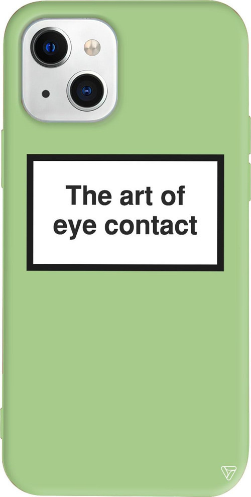 iPhone 15 Plus Uyumlu Açık Yeşil Renkli Silikon Eye Contact Telefon Kılıfı