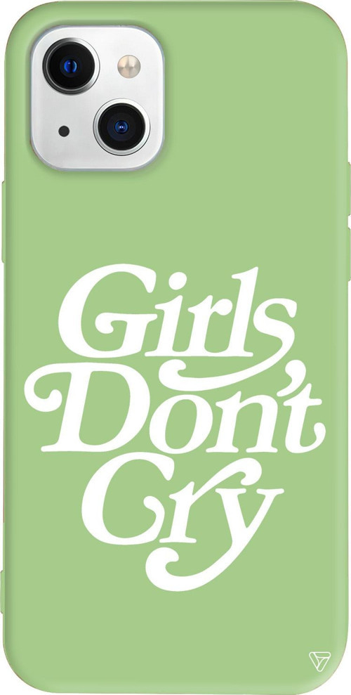 iPhone 15 Plus Uyumlu Açık Yeşil Renkli Silikon Girls Don't Gry Telefon Kılıfı
