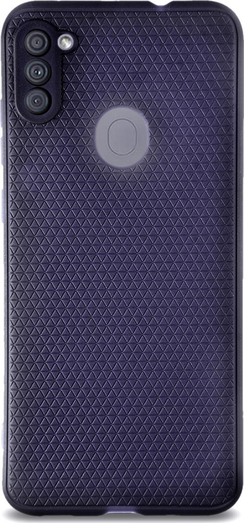 Samsung Galaxy M11 Kılıf Yumuşak Silikon Prizma Desenli Arka Kapak - Lacivert