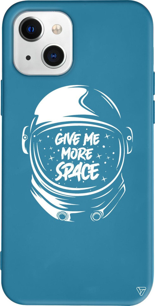 iPhone 15 Plus Uyumlu Lacivert Renkli Silikon Give Me More Space Telefon Kılıfı