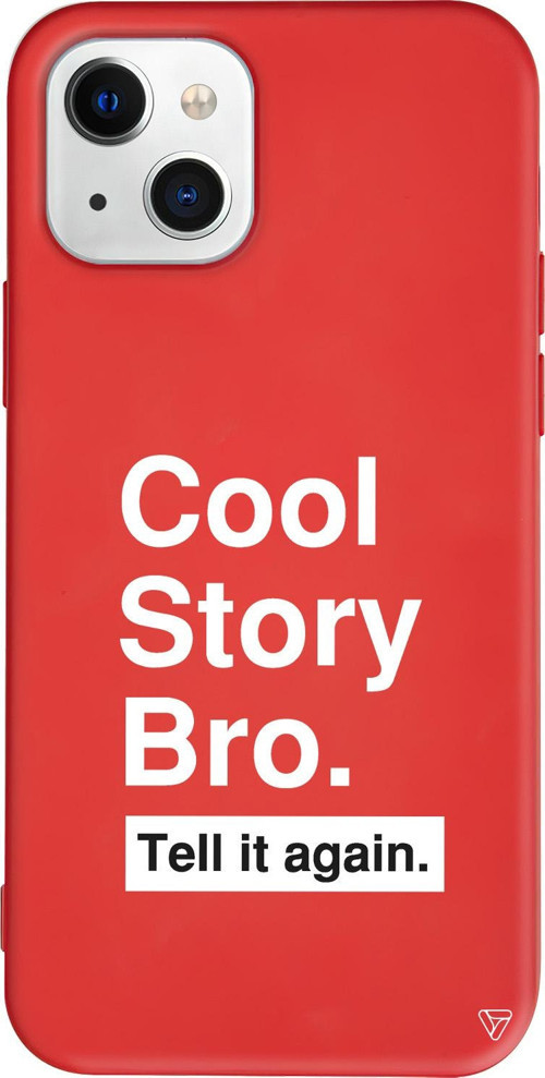 iPhone 15 Plus Uyumlu Kırmızı Renkli Silikon Cool Story Bro Telefon Kılıfı