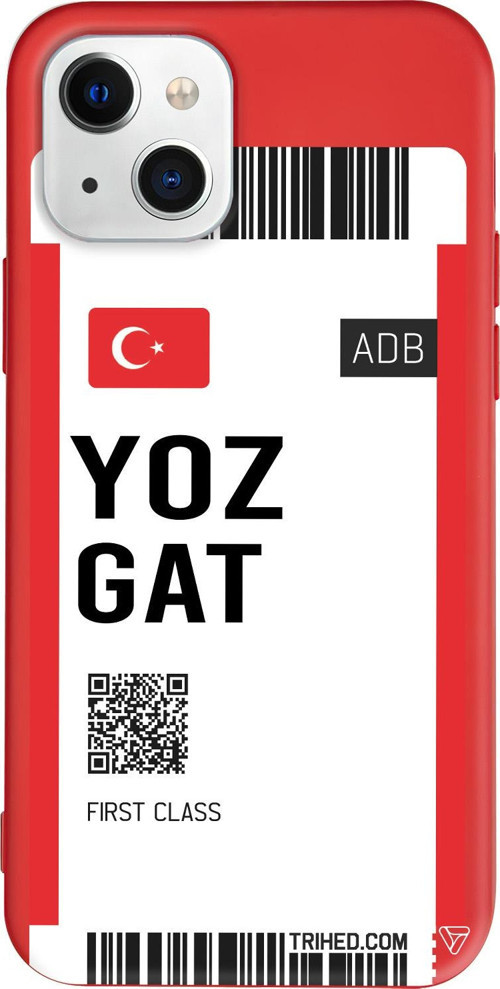 iPhone 15 Plus Uyumlu Kırmızı Renkli Silikon Yozgat Bileti Telefon Kılıfı