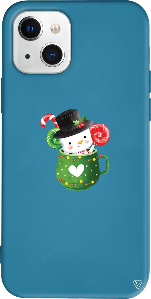 iPhone 15 Plus Uyumlu Lacivert Renkli Silikon A Cup Of Xmas Telefon Kılıfı
