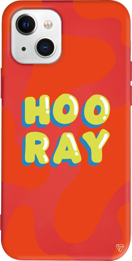 iPhone 15 Plus Uyumlu Kırmızı Renkli Silikon Hoo Ray Abstract Koleksiyonu Telefon Kılıfı