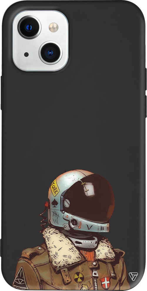 iPhone 15 Plus Uyumlu Siyah Renkli Silikon Motorcycle Man (Motorcu) Telefon Kılıfı