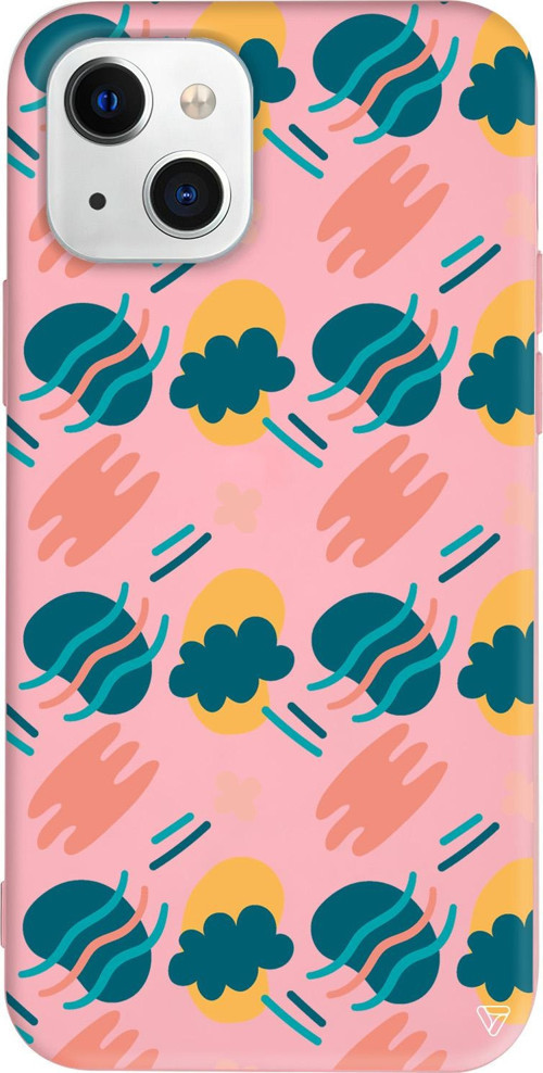 iPhone 15 Plus Uyumlu Pembe Renkli Silikon Abstract 9 Abstract Koleksiyonu Telefon Kılıfı