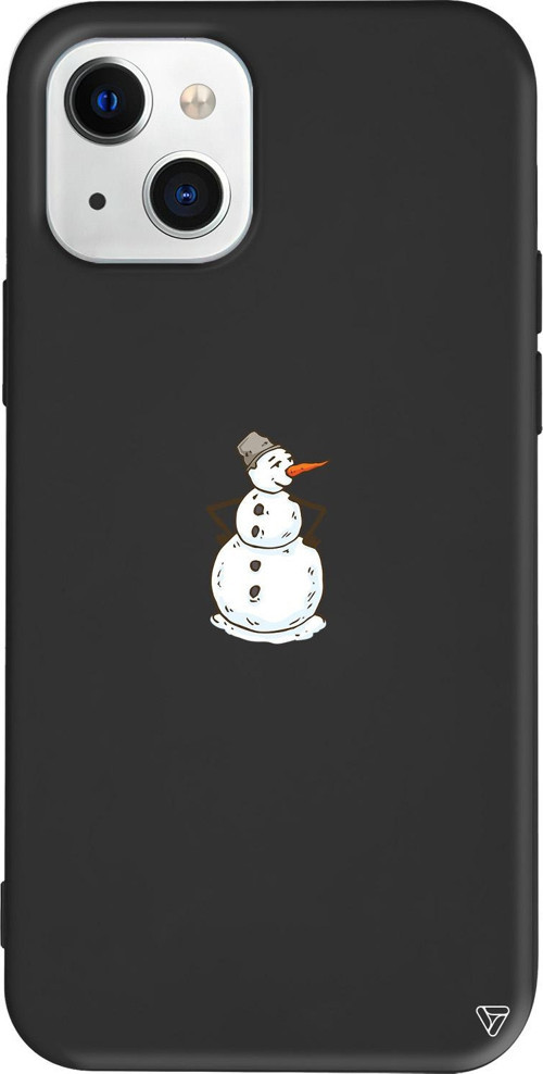 iPhone 15 Plus Uyumlu Siyah Renkli Silikon Snowman Is Bored Telefon Kılıfı