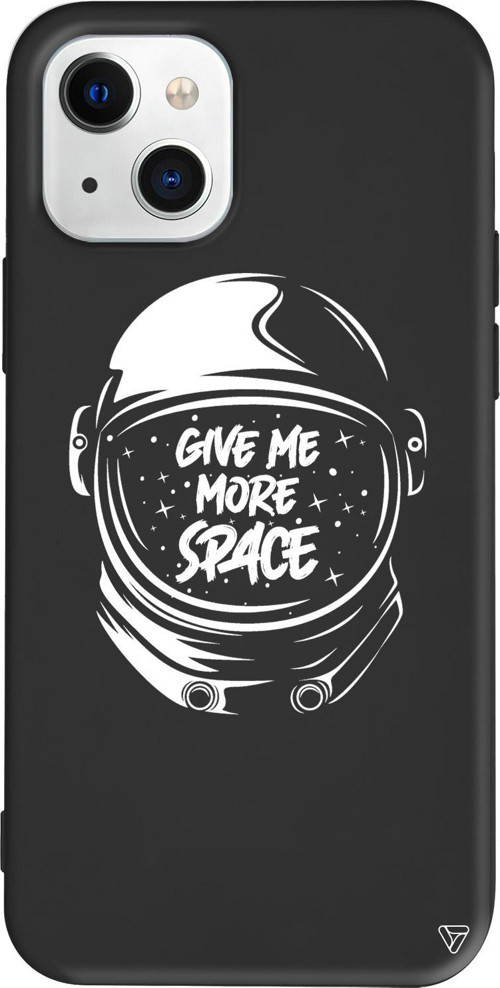iPhone 15 Plus Uyumlu Siyah Renkli Silikon Give Me More Space Telefon Kılıfı