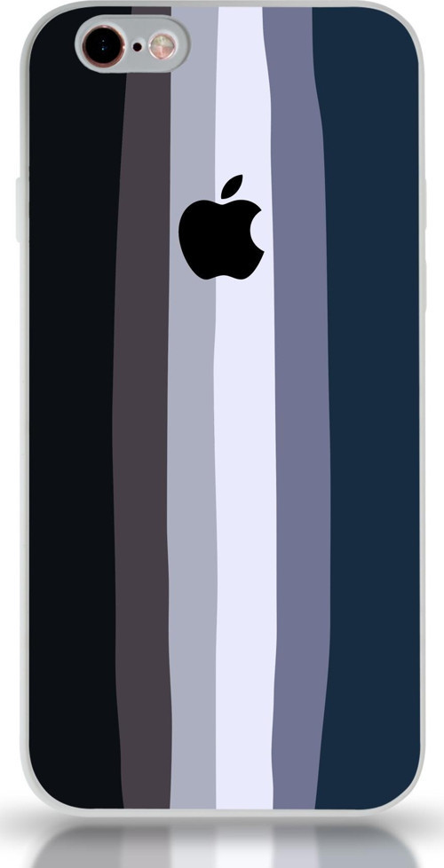 Apple iPhone 6s Uyumlu Kamera Korumalı Cam Kapak - Beyaz Mavi