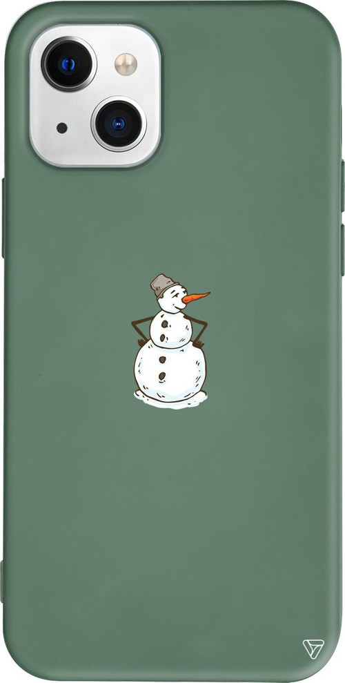 iPhone 15 Plus Uyumlu Yeşil Renkli Silikon Snowman Is Bored Telefon Kılıfı