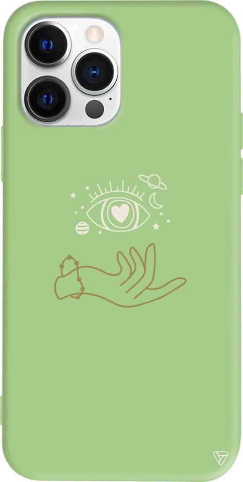 iPhone 15 Pro Max Uyumlu Açık Yeşil Renkli Silikon Hand Soul Telefon Kılıfı