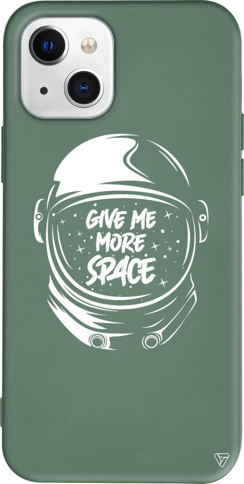 iPhone 15 Plus Uyumlu Yeşil Renkli Silikon Give Me More Space Telefon Kılıfı