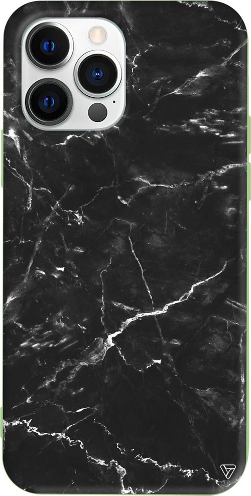 iPhone 15 Pro Max Uyumlu Açık Yeşil Renkli Silikon Black Marble 2 Telefon Kılıfı