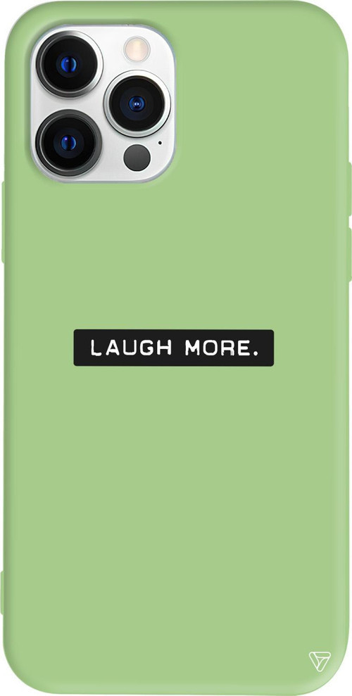 iPhone 15 Pro Max Uyumlu Açık Yeşil Renkli Silikon Laugh More Telefon Kılıfı