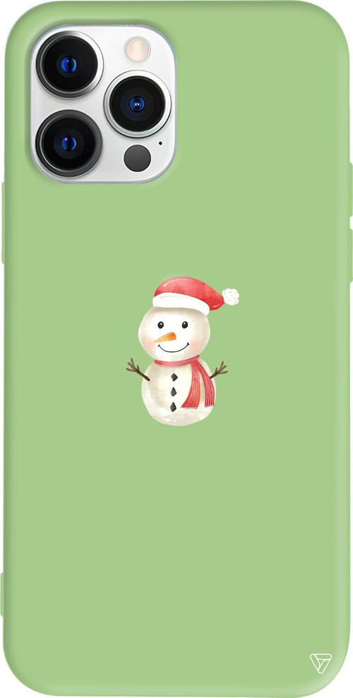 iPhone 15 Pro Max Uyumlu Açık Yeşil Renkli Silikon Snowman Telefon Kılıfı