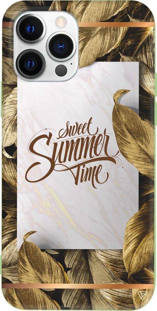 iPhone 15 Pro Max Uyumlu Açık Yeşil Renkli Silikon Sweet Summer Telefon Kılıfı