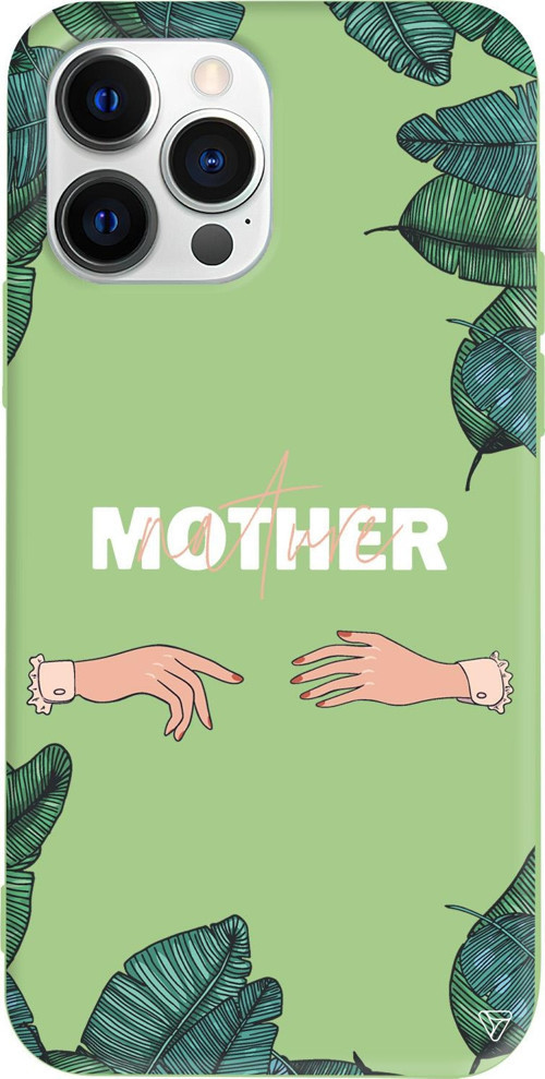 iPhone 15 Pro Max Uyumlu Açık Yeşil Renkli Silikon Nature Mother Telefon Kılıfı
