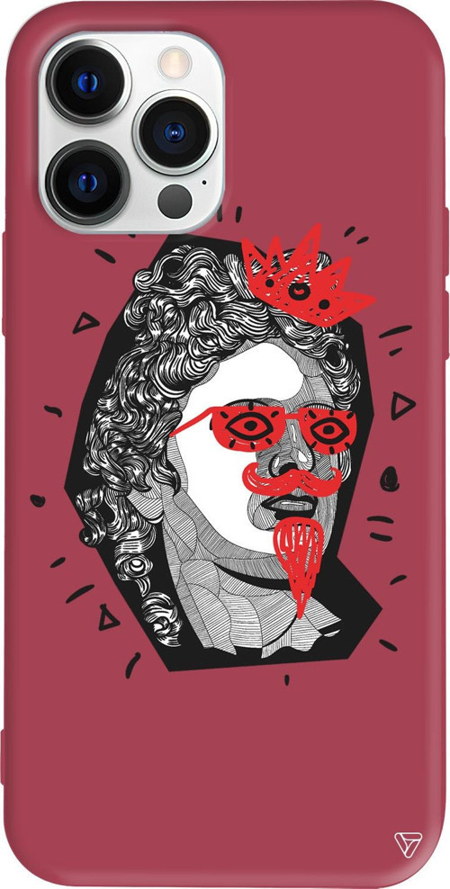 iPhone 15 Pro Max Uyumlu Bordo Renkli Silikon Belvedere Apollo Telefon Kılıfı