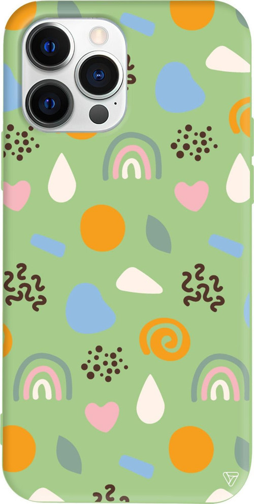 iPhone 15 Pro Max Uyumlu Açık Yeşil Renkli Silikon Abstract Koleksiyonu Abstract 4 Telefon Kılıfı