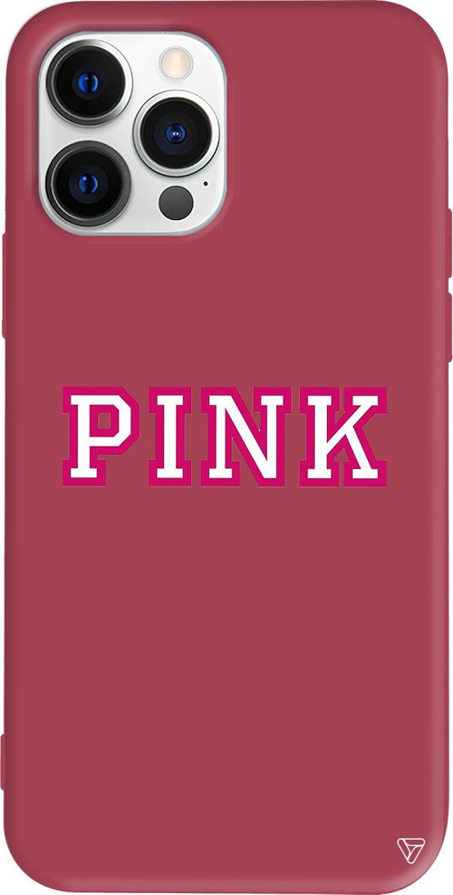iPhone 15 Pro Max Uyumlu Bordo Renkli Silikon Pink Telefon Kılıfı