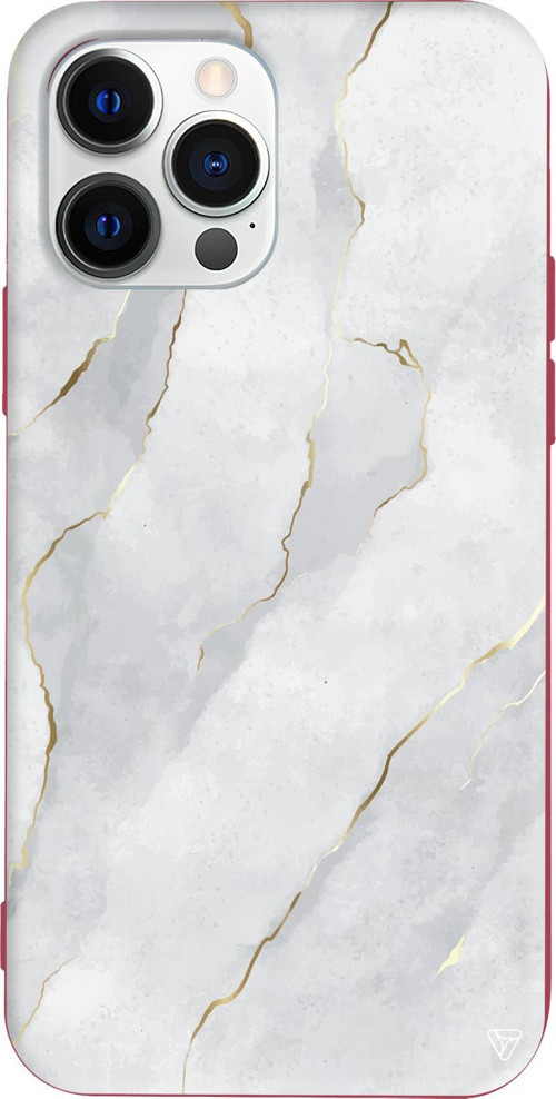 iPhone 15 Pro Max Uyumlu Bordo Renkli Silikon Soft Mermer Telefon Kılıfı