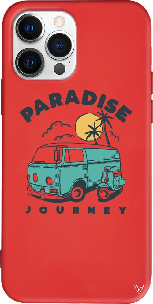 iPhone 15 Pro Max Uyumlu Kırmızı Renkli Silikon Paradise Telefon Kılıfı