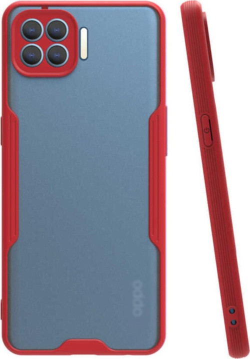 Oppo Reno 4 Lite Kılıf Kamera Korumalı Colorful Kapak - Kırmızı