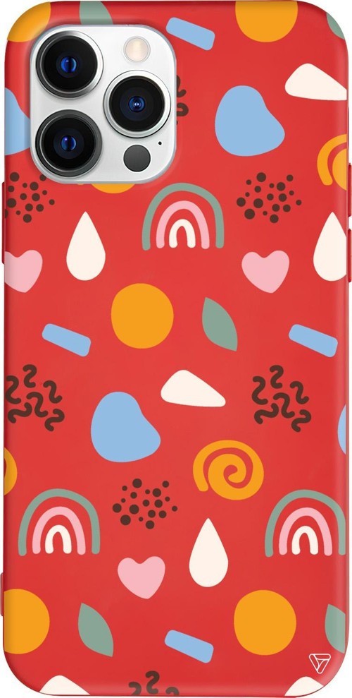iPhone 15 Pro Max Uyumlu Kırmızı Renkli Silikon Abstract Koleksiyonu Abstract 4 Telefon Kılıfı