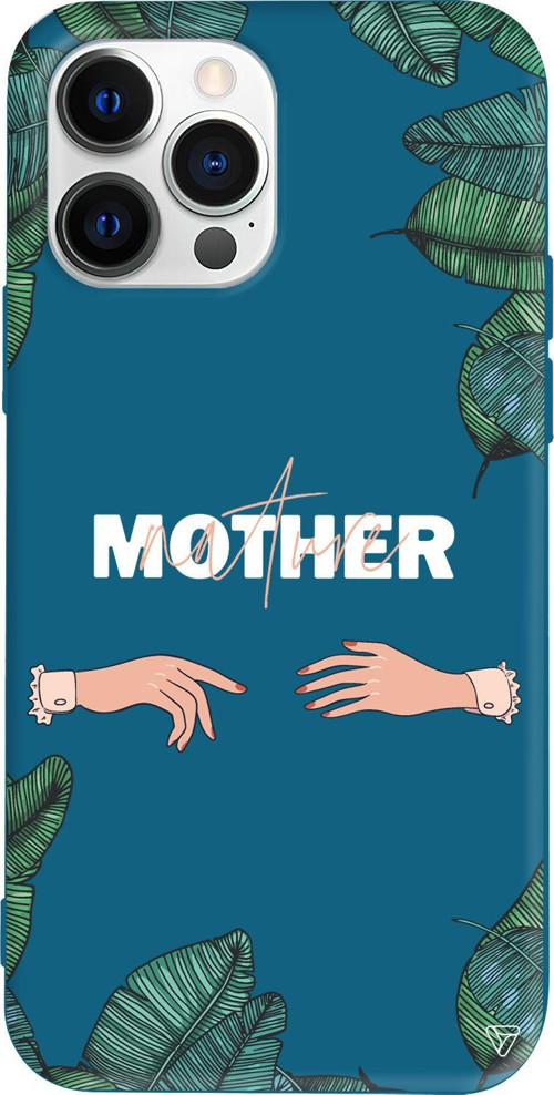 iPhone 15 Pro Max Uyumlu Lacivert Renkli Silikon Nature Mother Telefon Kılıfı