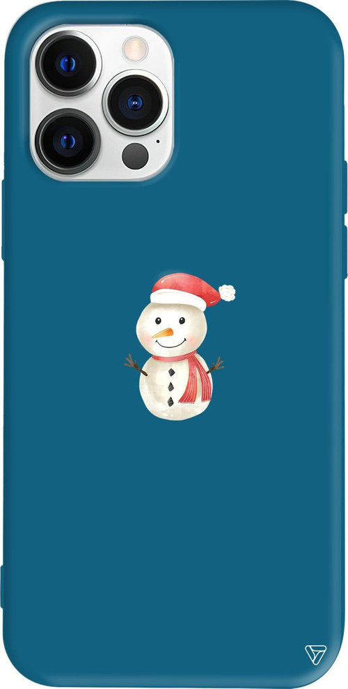 iPhone 15 Pro Max Uyumlu Lacivert Renkli Silikon Snowman Telefon Kılıfı