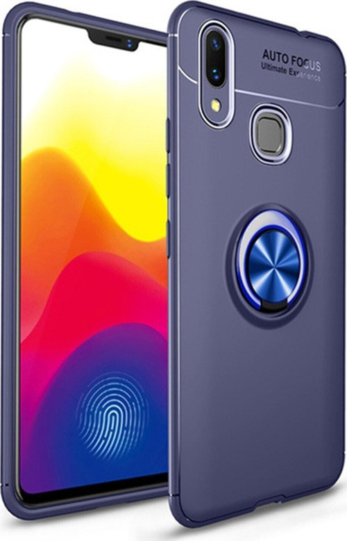 Samsung Galaxy M20 Kılıf Renkli Yüzüklü Manyetik Silikon Kapak Mavi - Mavi