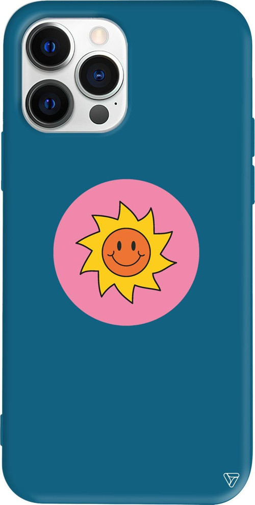 iPhone 15 Pro Max Uyumlu Lacivert Renkli Silikon Sun Telefon Kılıfı