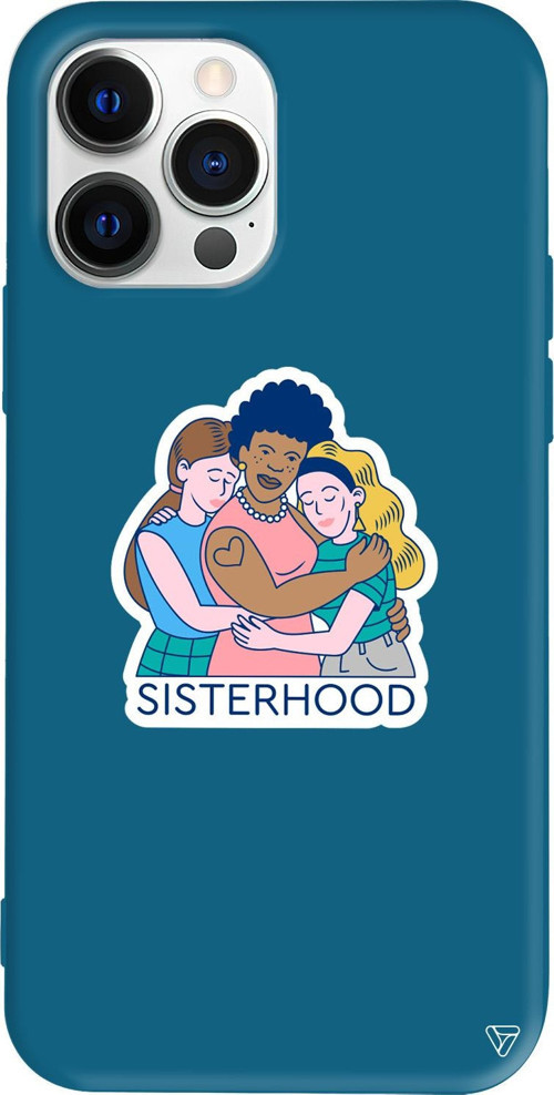 iPhone 15 Pro Max Uyumlu Lacivert Renkli Silikon Sisterhood Telefon Kılıfı