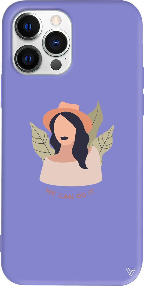 iPhone 15 Pro Max Uyumlu Lila Renkli Silikon Girl Can Telefon Kılıfı