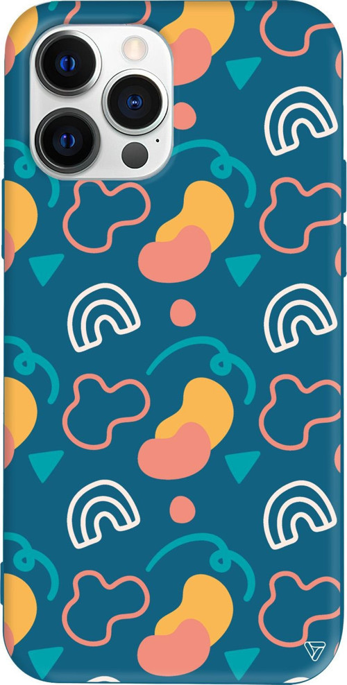 iPhone 15 Pro Max Uyumlu Lacivert Renkli Silikon Abstract Koleksiyonu Abstract 8 Telefon Kılıfı