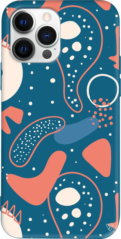 iPhone 15 Pro Max Uyumlu Lacivert Renkli Silikon Abstract Koleksiyonu Bubble Telefon Kılıfı