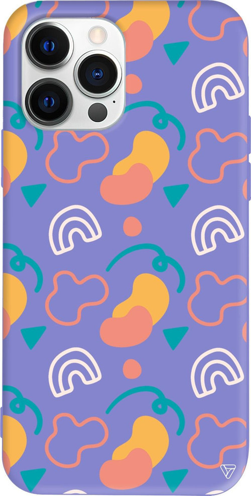 iPhone 15 Pro Max Uyumlu Lila Renkli Silikon Abstract Koleksiyonu Abstract 8 Telefon Kılıfı