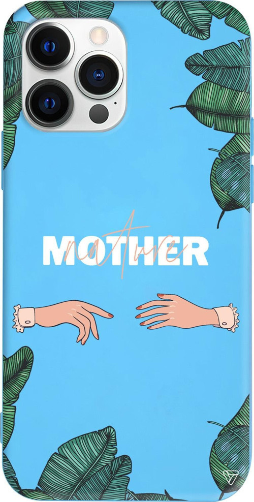 iPhone 15 Pro Max Uyumlu Mavi Renkli Silikon Nature Mother Telefon Kılıfı