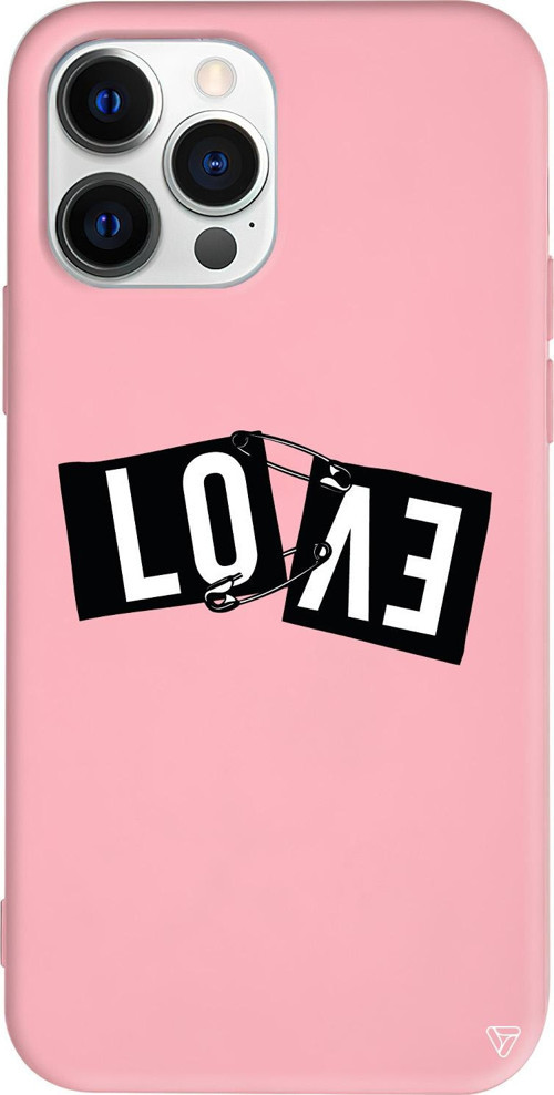 iPhone 15 Pro Max Uyumlu Pembe Renkli Silikon Love Telefon Kılıfı