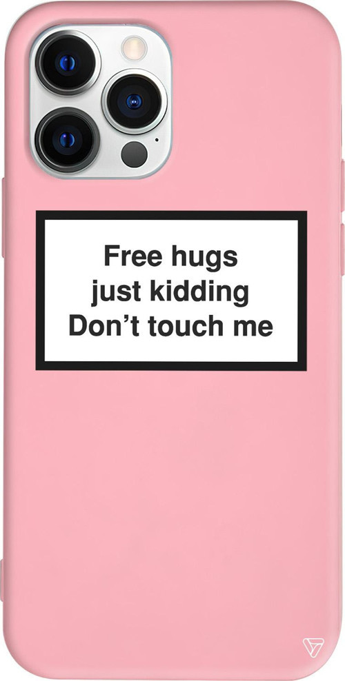 iPhone 15 Pro Max Uyumlu Pembe Renkli Free Hgs Just Kidding, Me Don't Touch Me. Telefon Kılıfı