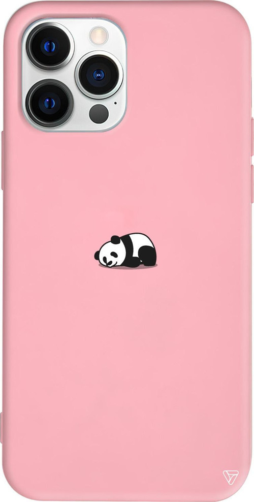 iPhone 15 Pro Max Uyumlu Pembe Renkli Silikon Miskin Panda Telefon Kılıfı
